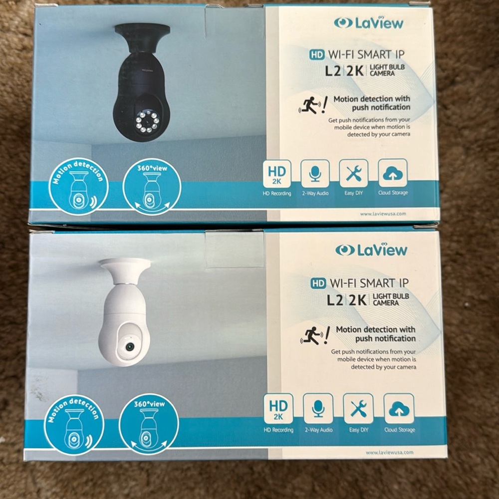 Light bulb security cameras